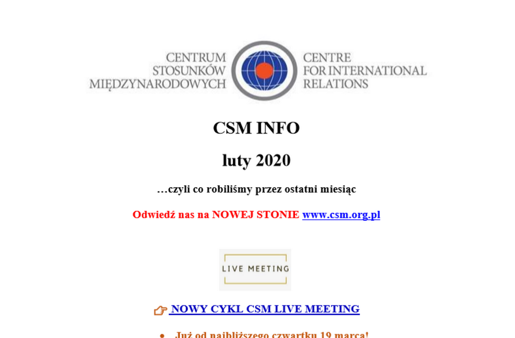 CSM INFO luty 2020