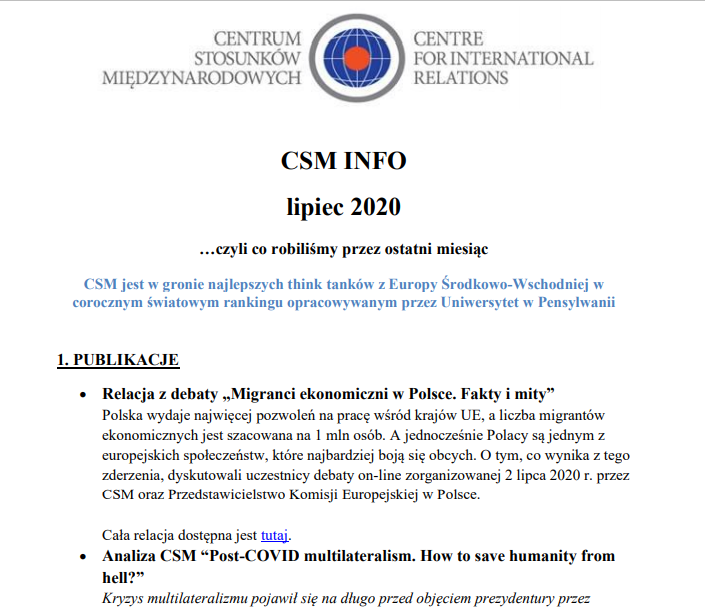 CSM INFO lipiec 2020
