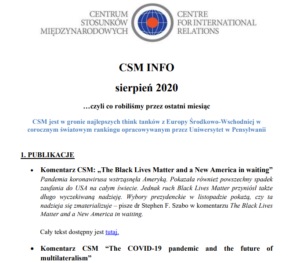 Komentarz CSM „The Black Lives Matter and a New America in waiting”