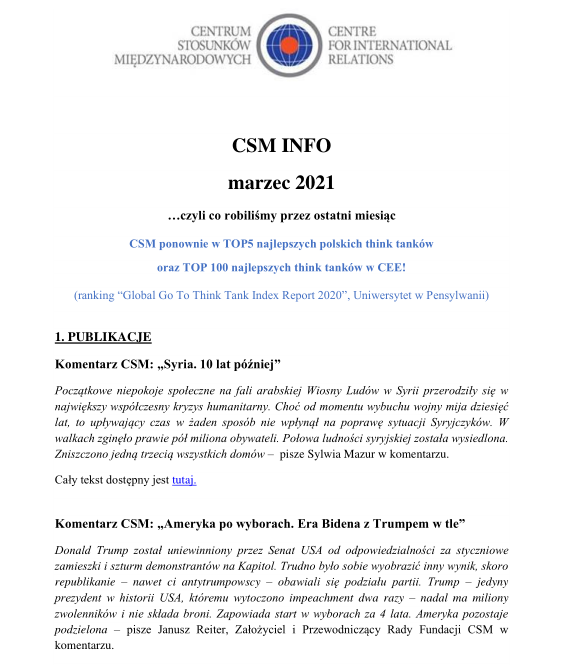CSM INFO marzec 2021