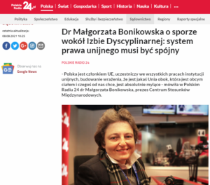 „Polska złożyła Krajowy Plan Odbudowy późno, ale postepowanie wokół KPO przebiega zgodnie z procedurą, a Komisja nie nadużywa swoich kompetencji” – dr Małgorzata Bonikowska na łamach EuroActiv.pl