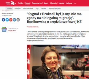 Dr Małgorzata Bonikowska na antenie radia TOK FM o Pakcie o migracji i azylu oraz problemach migracyjnych w Unii Europejskiej na przestrzeni ostatnich lat [02.09.2021]