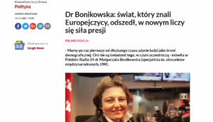 „Rosjanom na rękę jest cały ten chaos. Mogą ugrać swoje cele” – powiedziała dr Bonikowska, prezes CSM, na temat deeskalacji konfliktu na granicy polsko-białoruskiej na antenie programu Fakty po Faktach TVN24 [15.11.2021]