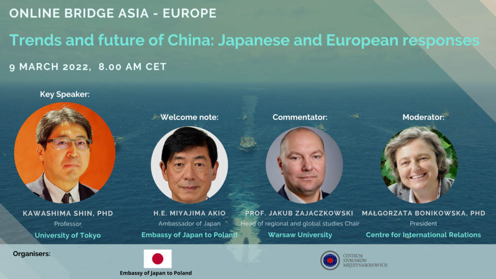 Webinarium „Trends and future of China: Japanese and European responses”