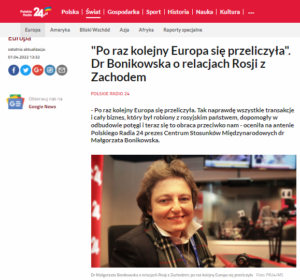 „Komisja jest otwarta, by odblokować pieniądze dla Polski, pod warunkiem, że nasz Sejm przegłosuje ustawę, która likwiduję Izbę Dyscyplinarną Sądu Najwyższego” – dr Małgorzata Bonikowska na łamach Fakt.pl [08.04.2022]