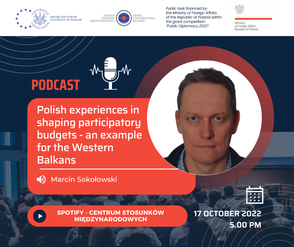 Polish experiences in shaping participatory budgets – an example for the Western Balkans