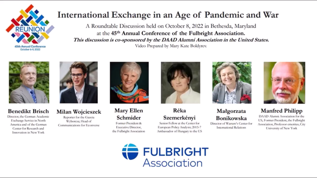 “A positive aspect of the war in Ukraine is that it brought our region, but especially Ukraine, into the spotlight all over the world” – commented Dr. Małgorzata Bonikowska, president of the CIR, at the 45th Fulbright Association Conference on International Exchange in an Age of Pandemic and War [08.10.2022]