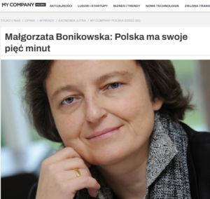 „Niewątpliwie Polska ma swoje „pięć minut”. Nie powinna jednak ustawiać się do zachodnich partnerów bokiem. Powinniśmy szukać porozumienia, a nie iść na zwarcie” – dr Małgorzata Bonikowska, prezes CSM, w wywiadzie dla Interii [01.03.2023]