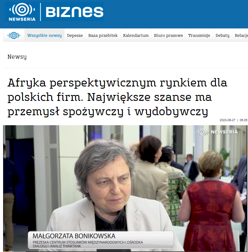„Polska powinna Afrykę odkryć, dlatego że nas tam biznesowo prawie nie ma” – mówi dr Małgorzata Bonikowska, prezes CSM, dla Newseria Biznes [27.06.2023]