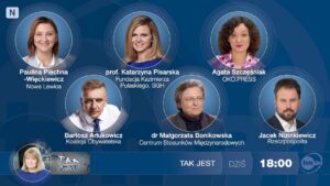Dr Małgorzata Bonikowska, prezes CSM o ŚFE w Davos w nowym programie „Oko na świat” w TVP Info
