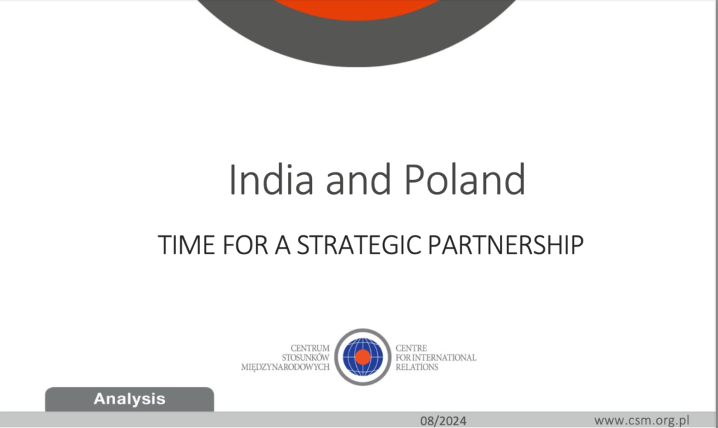 CIR Analysis: “India and Poland. Time for a strategic partnership”