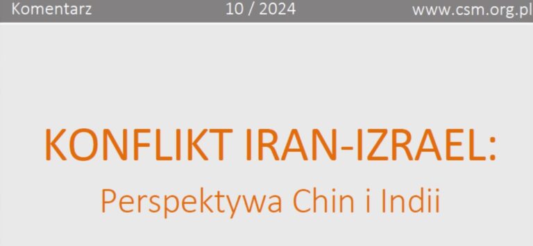 Komentarz CSM: „Konflikt Iran – Izrael: Perspektywa Chin i Indii”