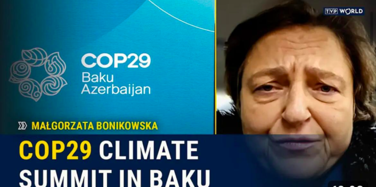 Dr Małgorzata Bonikowska, CIR’s President for TVP World about COP29 in Azerbaijan