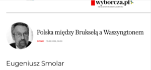 Polska pod presją Trumpa – Eugeniusz Smolar dla „Rzeczpospolitej”