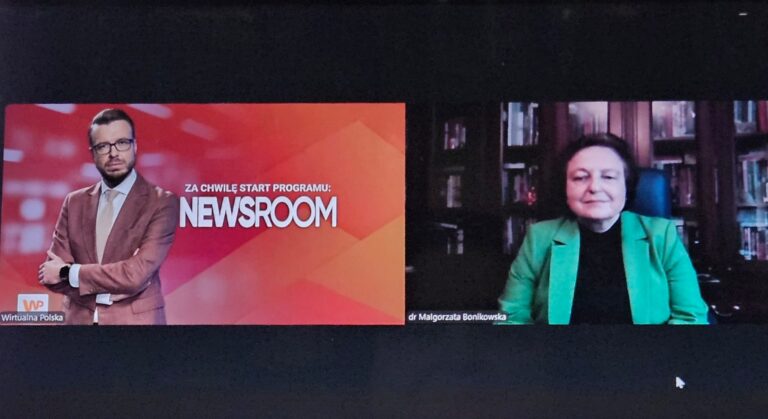 Dr Małgorzata Bonikowska, President of the Centre for International Relations (CSM), on Newsroom WP: “We do not know what is going on in Putin’s mind. Most likely, he lives in constant fear of coups, especially since the Prigozhin affair.”