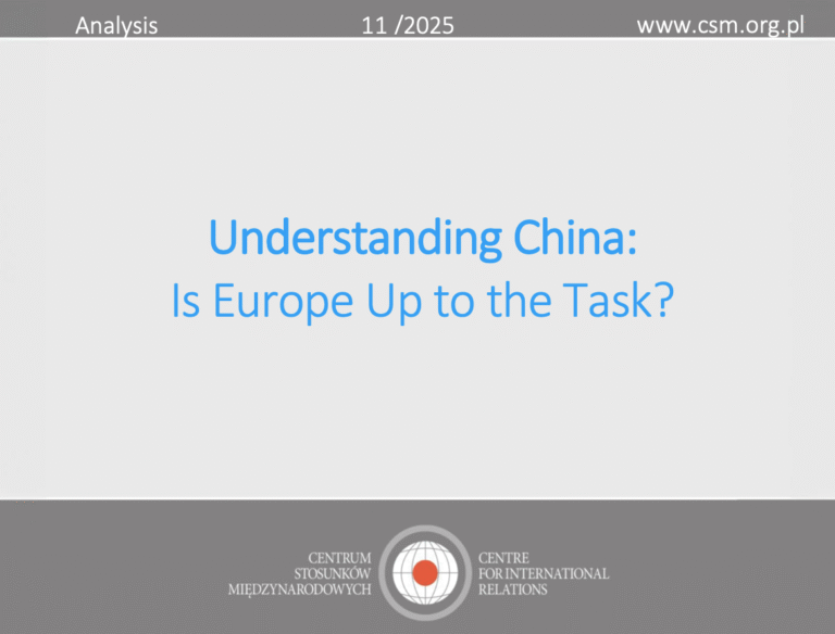 CIR analysis: “Understanding China: Is Europe Up to the Task?”