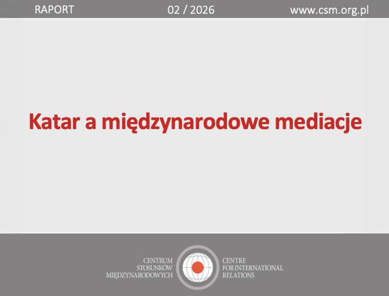 Raport CSM: „Katar a międzynarodowe mediacje”