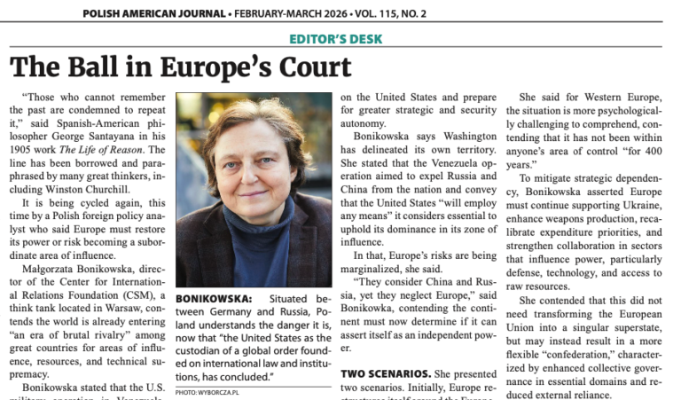 The Ball in Europe’s Court, POLISH AMERICAN JOURNAL