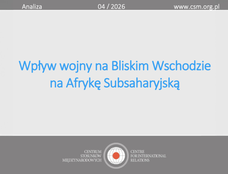 Analiza CSM: „Wpływ wojny na Bliskim Wschodzie na Afrykę Subsaharyjską”