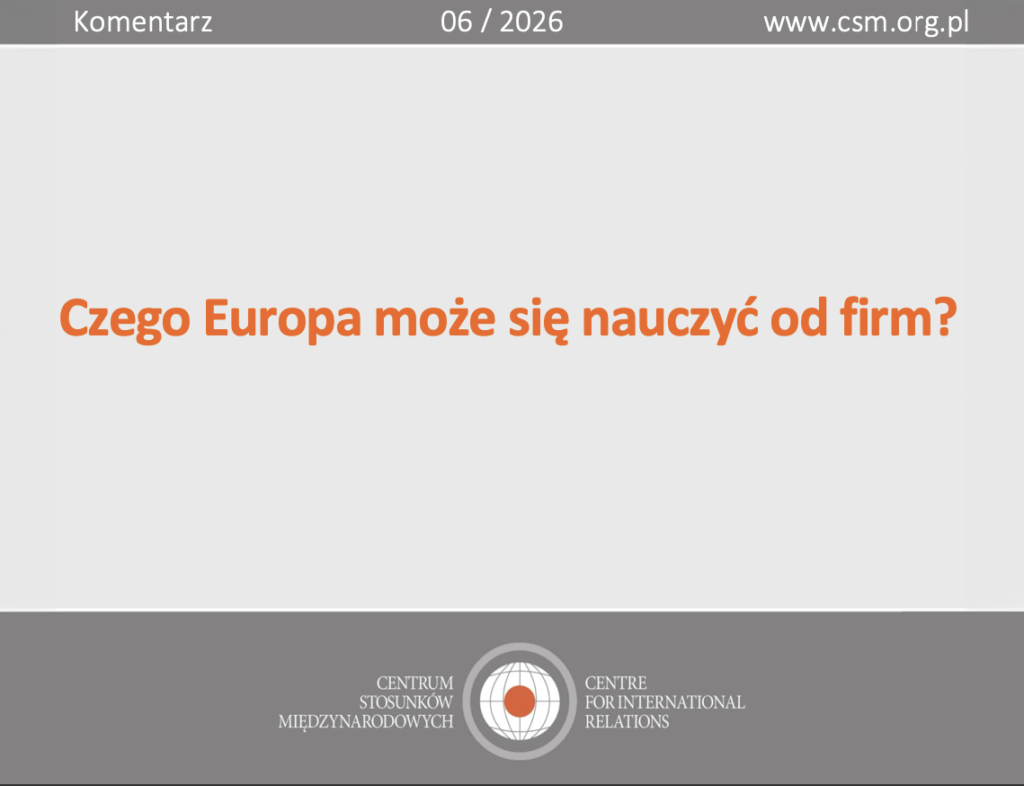 Komentarz CSM: „Czego Europa może się nauczyć od firm?”